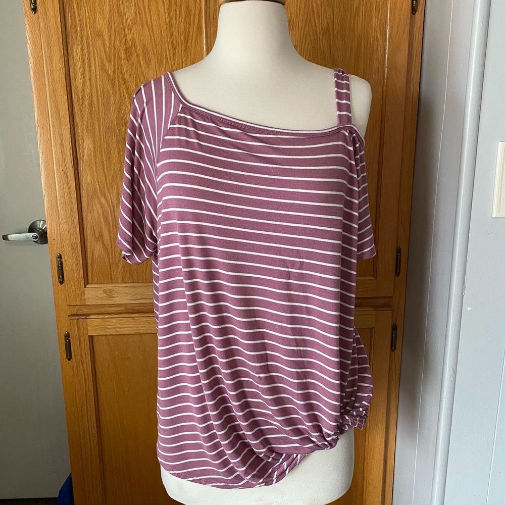 Cold Shoulder Faux Knot Blouse